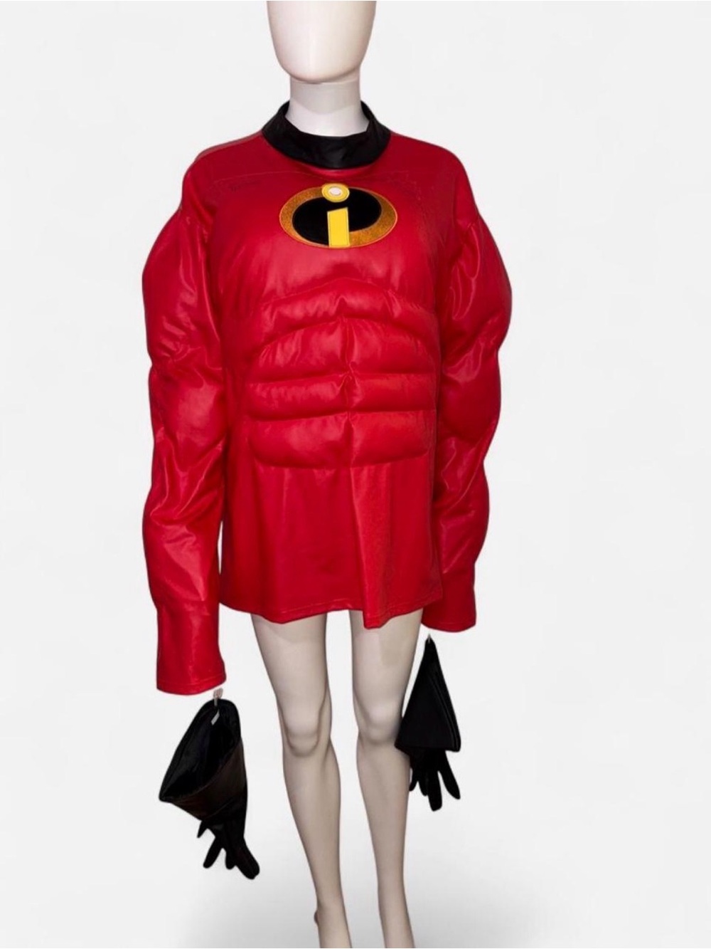 Disney men’s Red Incredibles Padded Muscle Chest Costume